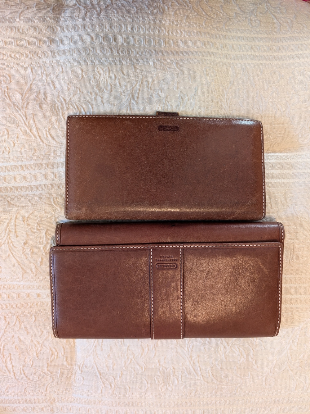 Coach Brown Leather Continental Wallet - Women